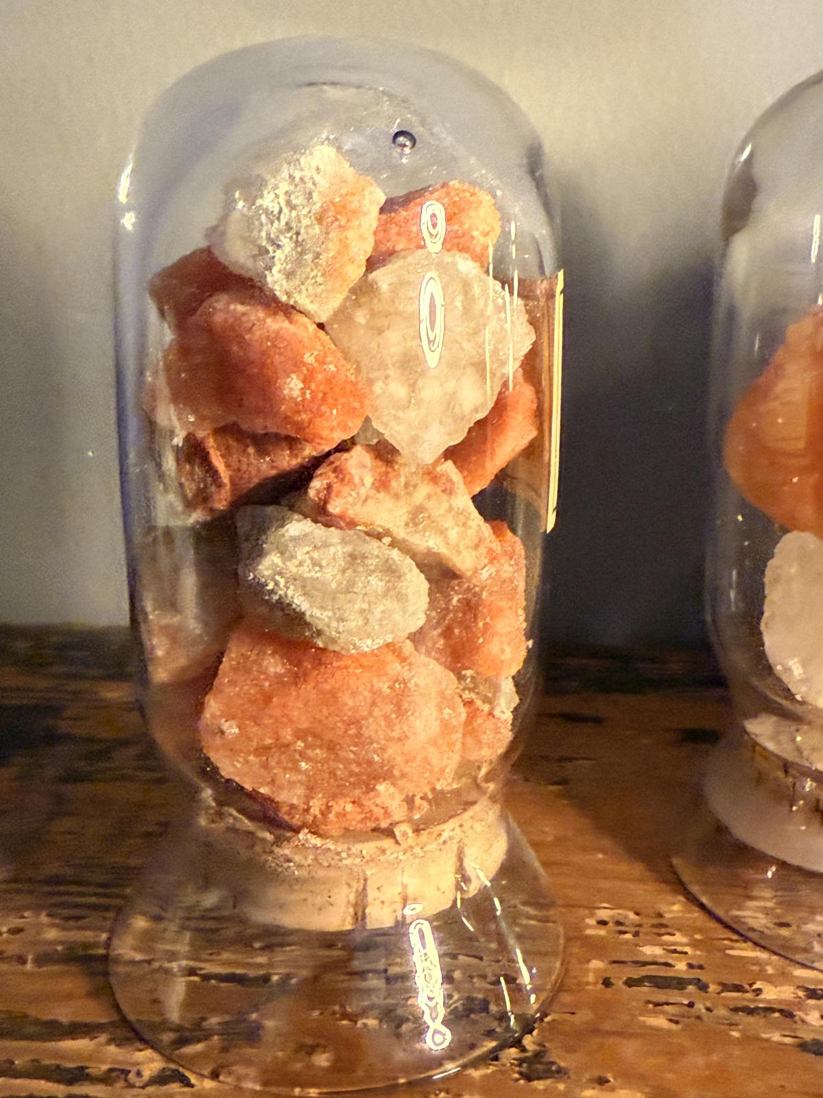 Set de 3 borcane vechi sigilate cu eșantioane de potasiu, etichete originale. sertar magic București. antichitati deosebit