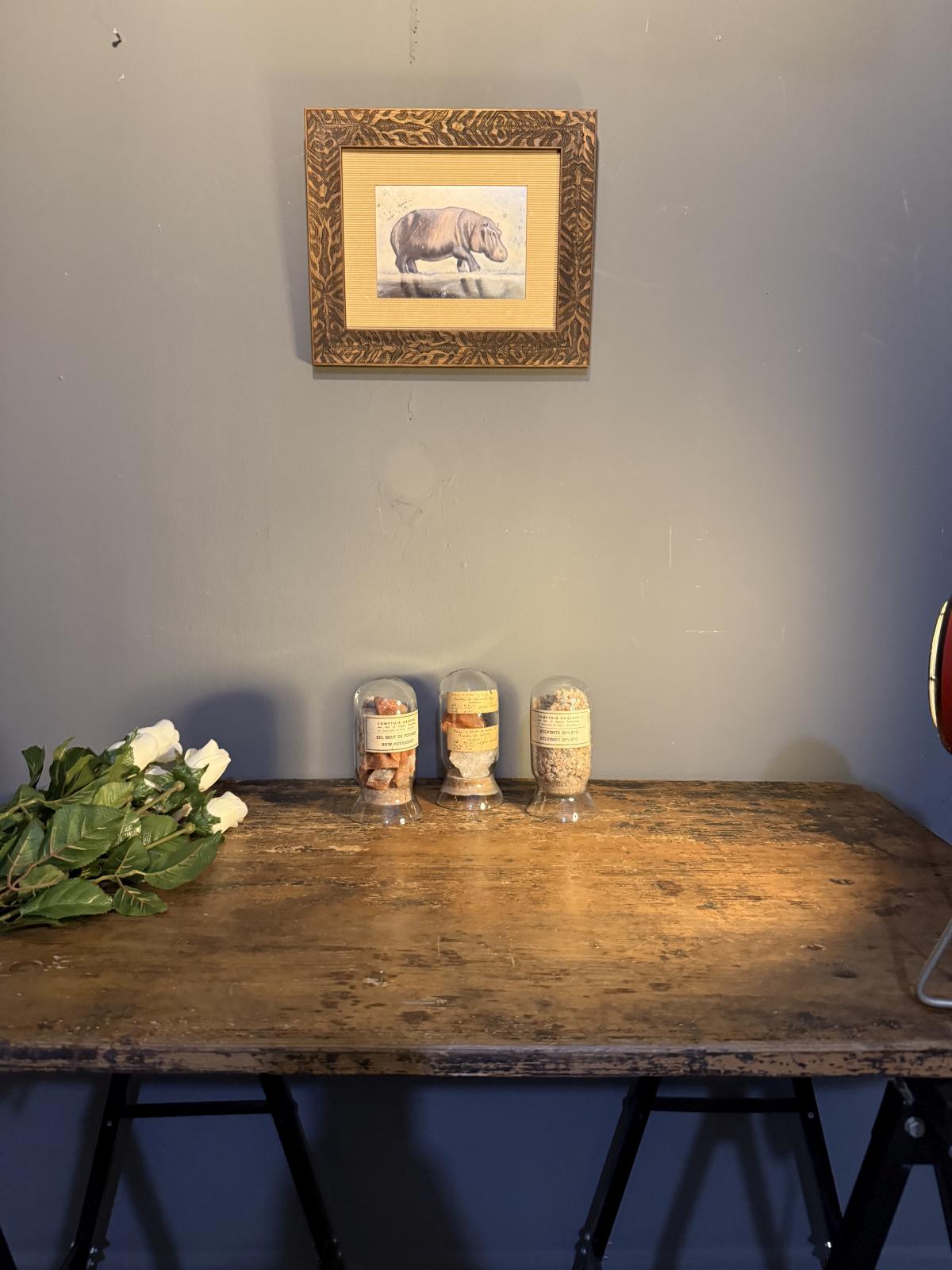 Set de 3 borcane vechi sigilate cu eșantioane de potasiu, etichete originale. sertar magic București. antichitati deosebit