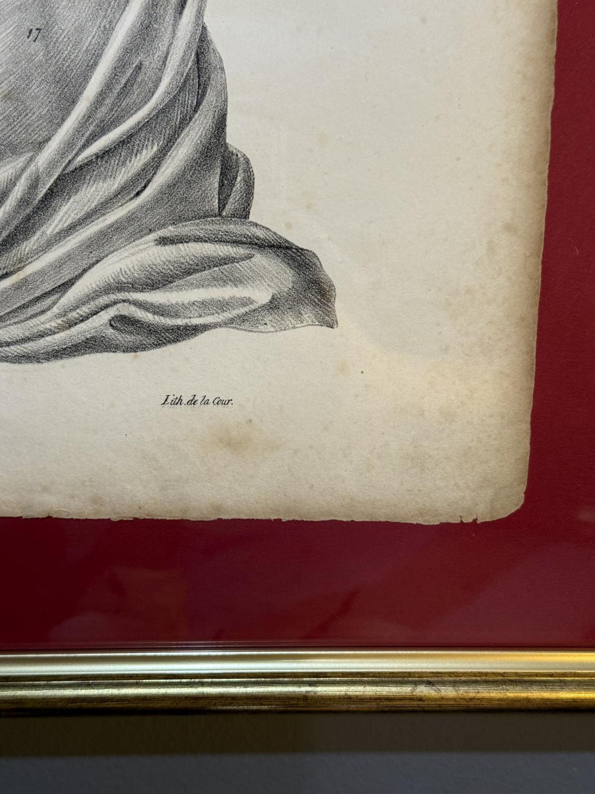 Planșă anatomică litografică sec. XIX, Franța, dimensiuni 45x63 cm, autentică și înrămată. sertar magic București. antichitati