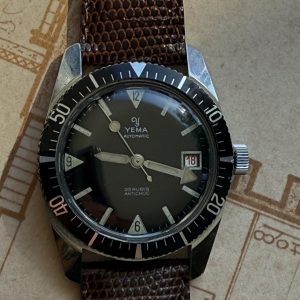 Ceas Yema automatic vintage, anii ’60–’70, mecanism elvețian 25 rubine, carcasă oțel 36 mm, patină frumoasă. sertar magic București