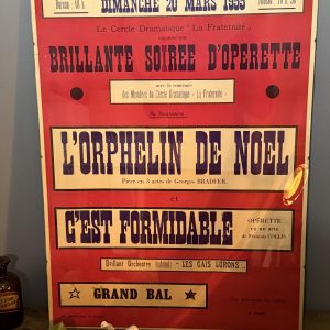 Afiș operetă belgian din 1955, înramat sub sticlă, 50 x 70 cm. sertar magic București antichitati vintage decor design
