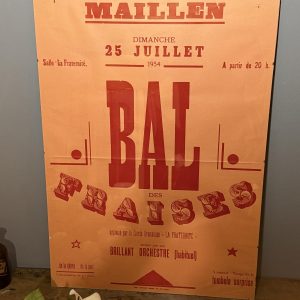 Afiș belgian pentru bal din 1954, grafism tip Art Deco, 50 x 70 cm. sertar magic București antichitati vintage decor design