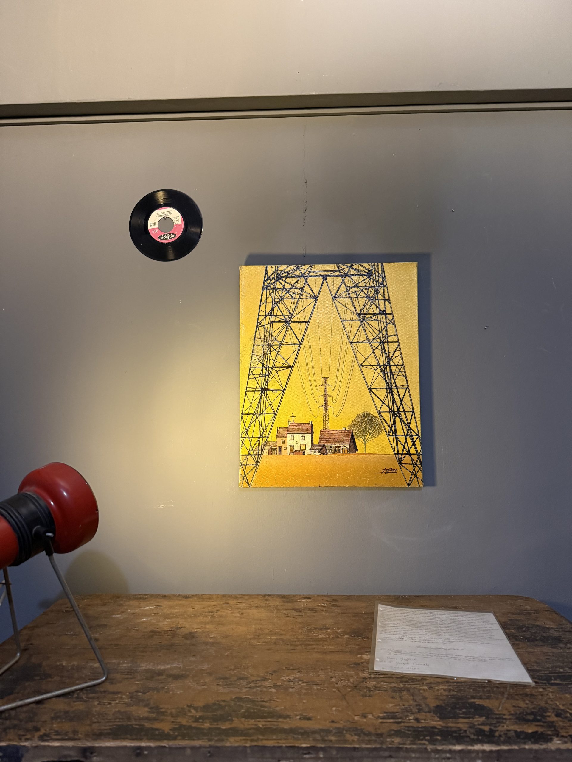 Pictură originală pe pânză de Jean Goffart, intitulată „Configuration erotică”, însoțită de scrisoare manuscrisă explicativă semnată de artist. sertar magic București