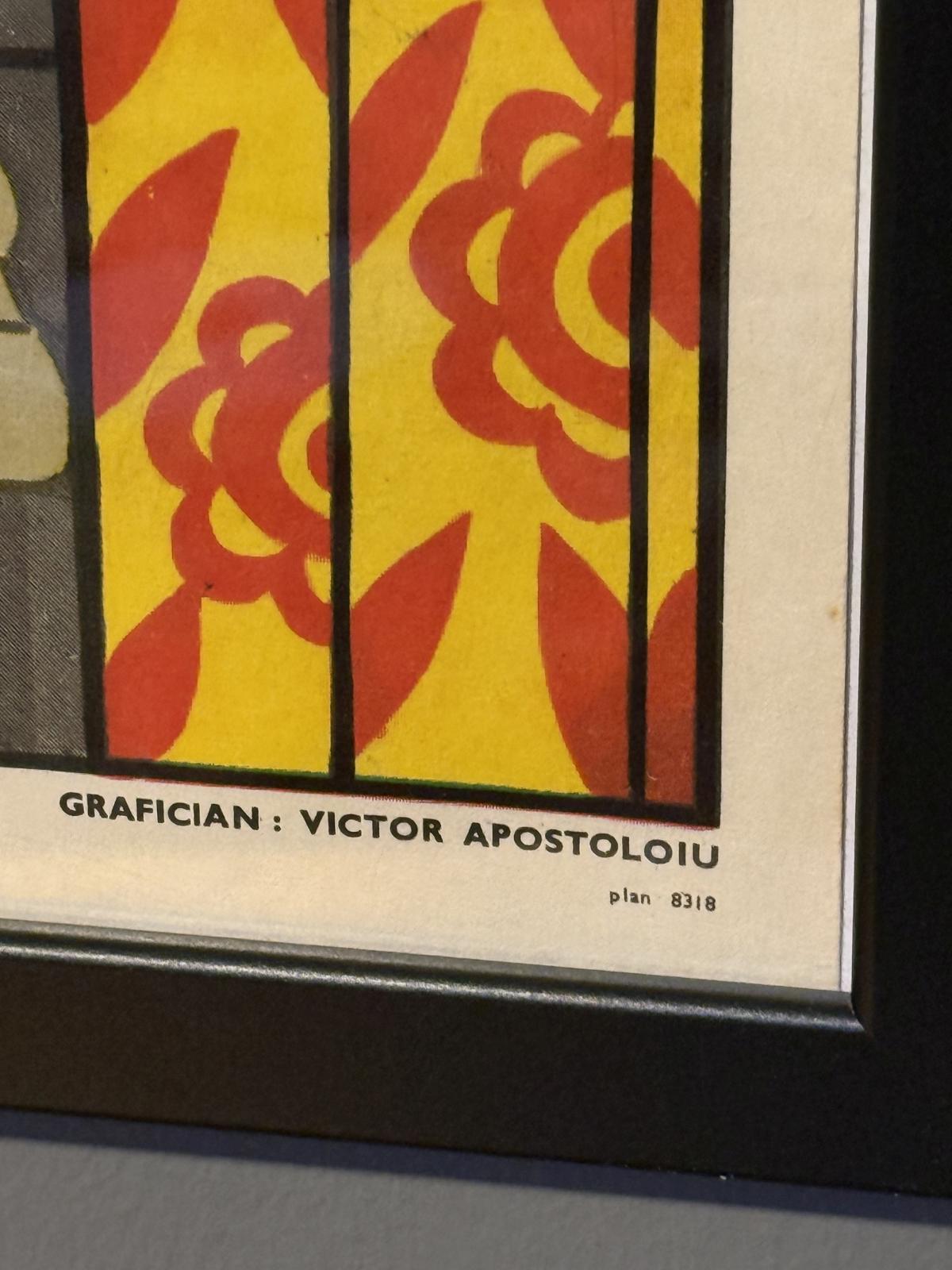 Planșă didactică originală din perioada comunistă (1979) – Programul zilnic al elevului. Ilustrație vintage tipărită. sertar magic București.