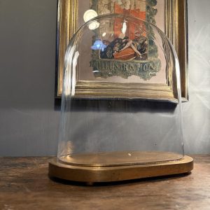 Clopot de sticlă vintage cu bază din lemn, ideal pentru expunere decorativă. Piesă veche în stare foarte bună. sertar magic București