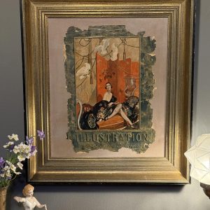 Tablou cu pagină originală L’Illustration 1922 înrămată în ramă din lemn