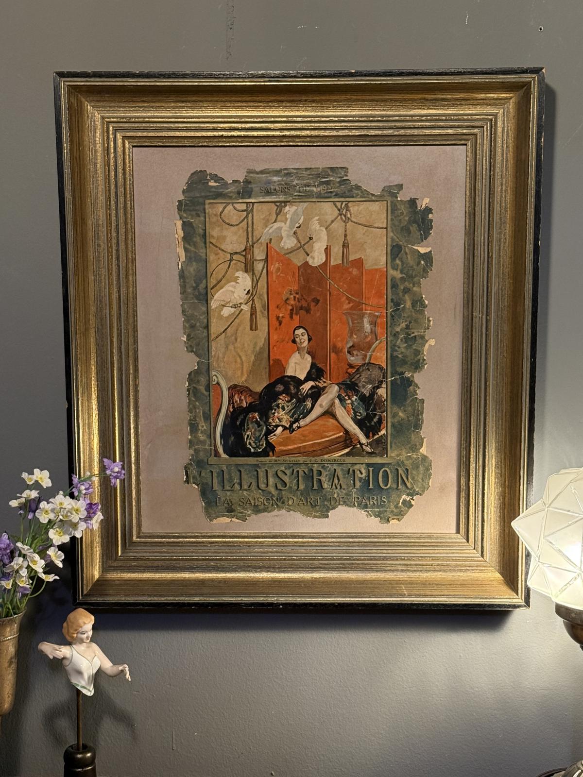 Tablou cu pagină originală L’Illustration 1922 înrămată în ramă din lemn