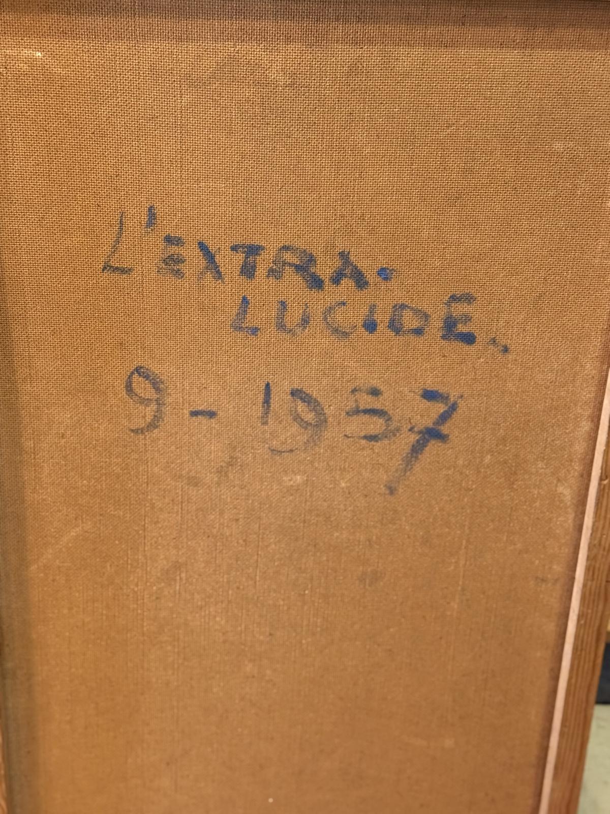 L’Extra-Lucide”, pictură modernistă semnată și datată septembrie 1957, cu influențe cubiste și expresioniste. bucuresti sertar Magic