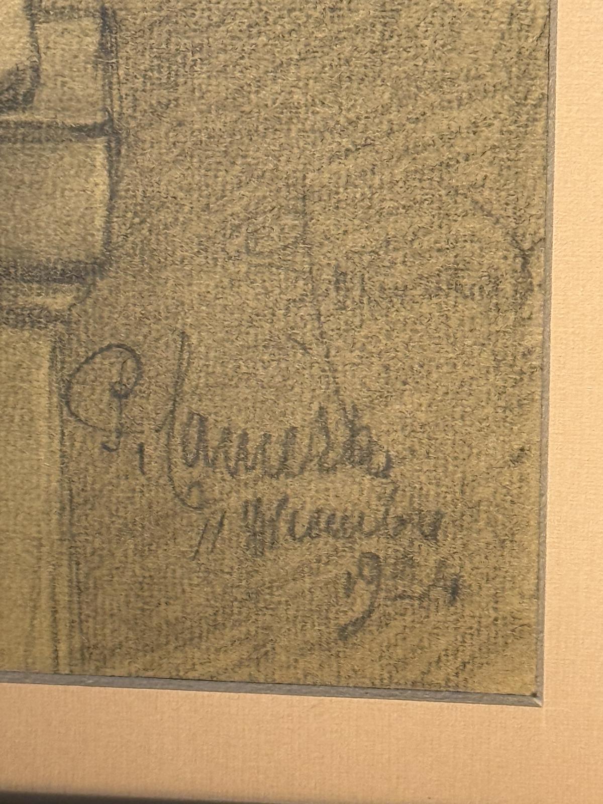 Desen italian original din 1924 reprezentând Venus din Milo. Lucrare semnată, înrămată profesional și protejată cu sticlă antireflex.